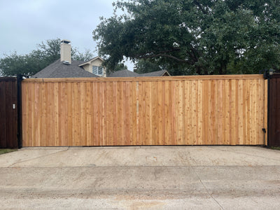 Latest project, new 30 foot long sliding gate installation in Coppell