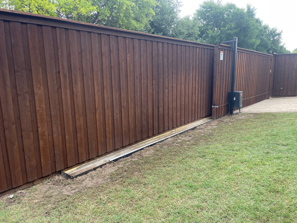 New gate operator and track concrete base in Frisco