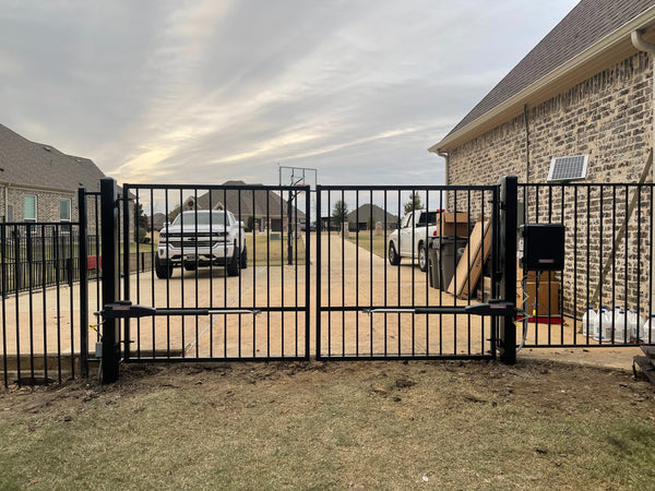 Utility dual swing gate installation in Lucas!