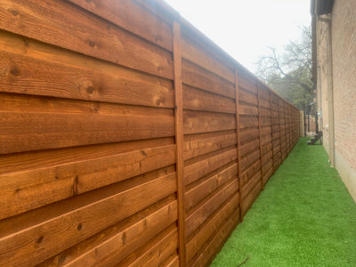 Horizontal wood fence